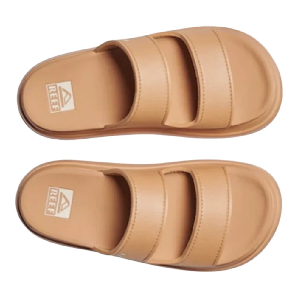 Reef Women's Tan Double-Strap Slide Sandals